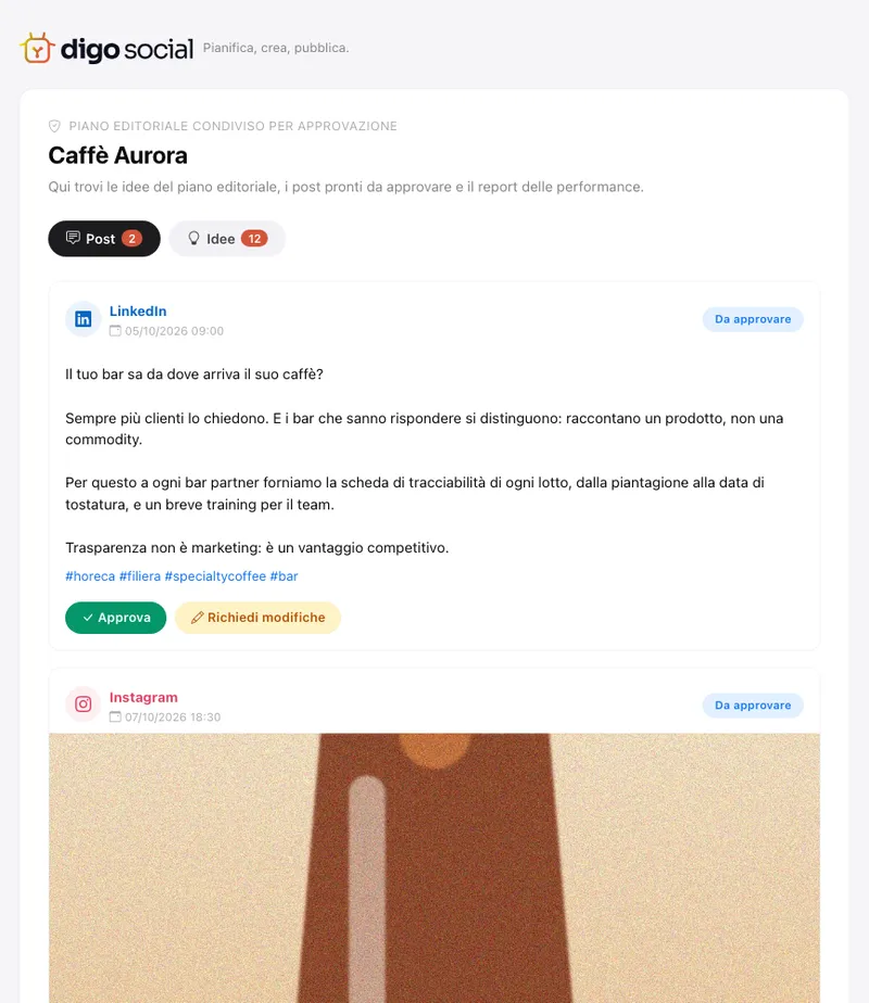 Il cliente dice sì (o dice cosa cambiare)