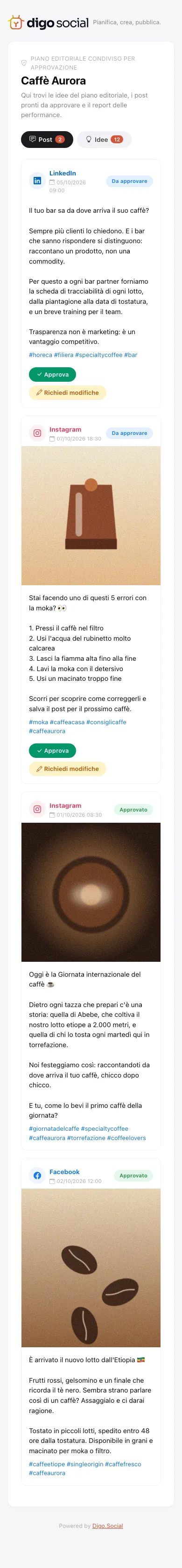 Il cliente dice sì (o dice cosa cambiare)